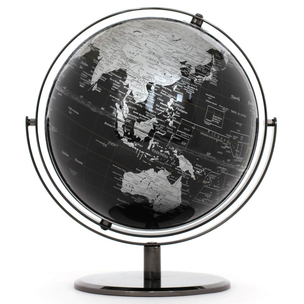 【SkyGlobe】10吋精緻黑色360度旋轉地球儀(英文版)《WUZ屋子》地球儀 擺飾 地圖 台灣製