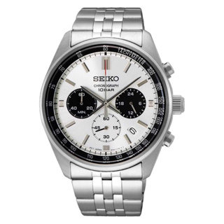 【SEIKO 精工】CS系列熊貓錶計時手錶-白色 8T63-00W0S 41.5mm 現代鐘錶 SK016