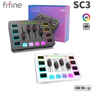FIFINE｜快速出貨🔥 SC3 USB 直播聲卡 音效卡 混音器 RGB 手機 直播設備 錄音 唱歌 電腦 聲效卡