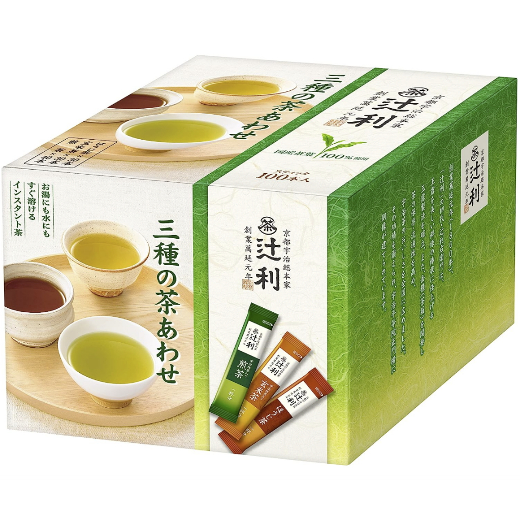 《FOS》日本製 辻利 煎茶 即溶沖泡茶 100包 3種 茶粉 京都宇治 綠茶 下午茶 送禮 伴手禮 熱銷 新款 限定