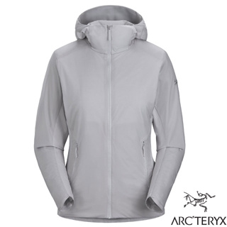 【ARCTERYX 始祖鳥】女款 輕量抗水耐磨纖維連帽保暖外套 Atom 防風夾克_沉靜灰_30788