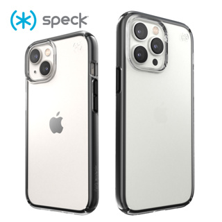 Speck iPhone 14 系列 Presidio Perfect-Clear Geo 透明防摔殼-黑框