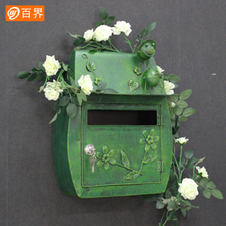 💖臺灣公司＋發票💖信箱 歐式別墅信箱田園復古掛墻帶鎖信報箱郵筒學校防水室外 郵箱 收納箱 意見箱 郵筒箱子