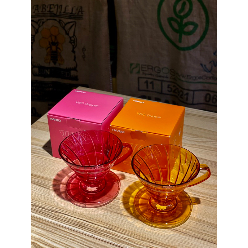 【拾穗咖啡】HARIO  V60 彩色樹脂濾杯 送hario濾紙 蜂蜜黃 莓果粉 水果系列 現貨 快速出貨
