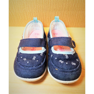 Sanrio 三麗鷗 HelloKitty 凱蒂貓 女童童鞋 帆布布鞋 兒童休閒鞋 海藍色 正版授權 台灣製 16CM