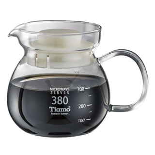 【TIAMO】圓滿咖啡玻璃壺花茶壺 SGS測試合格/HG2201W(380cc/白)|Tiamo品牌旗艦館