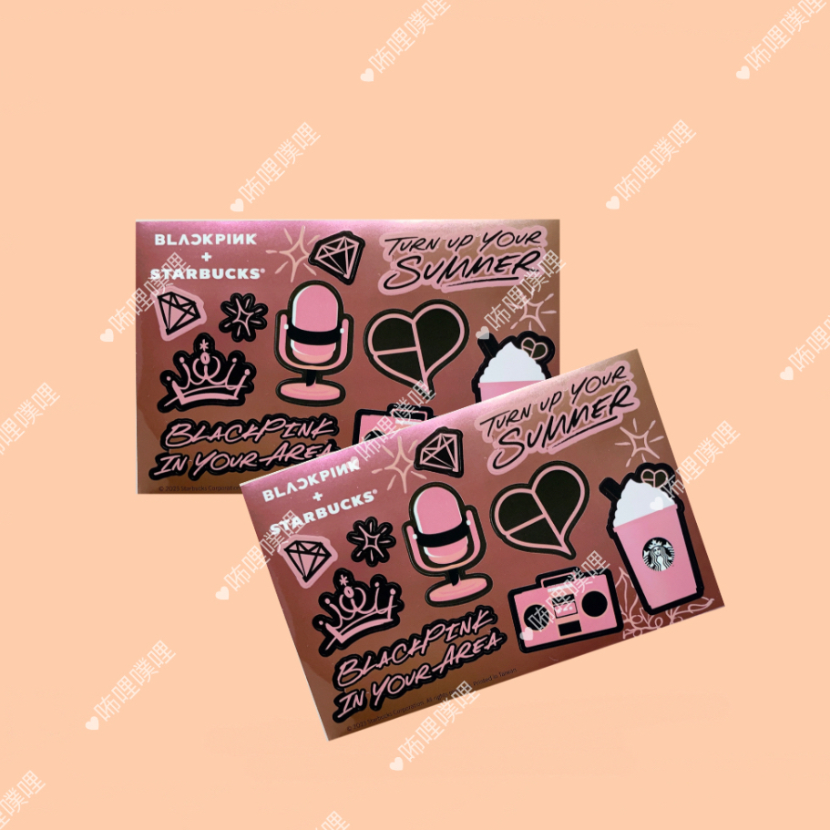 ［現貨］Blackpink 星巴克聯名貼紙🖤 粉紅紙袋🩷粉紅杯套🖤