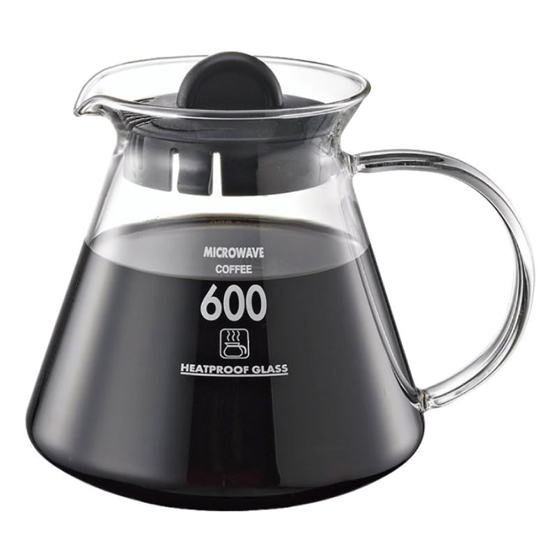 【TIAMO】耐熱玻璃咖啡壺 圓把手/HG2220BK(600cc/黑)|Tiamo品牌旗艦館