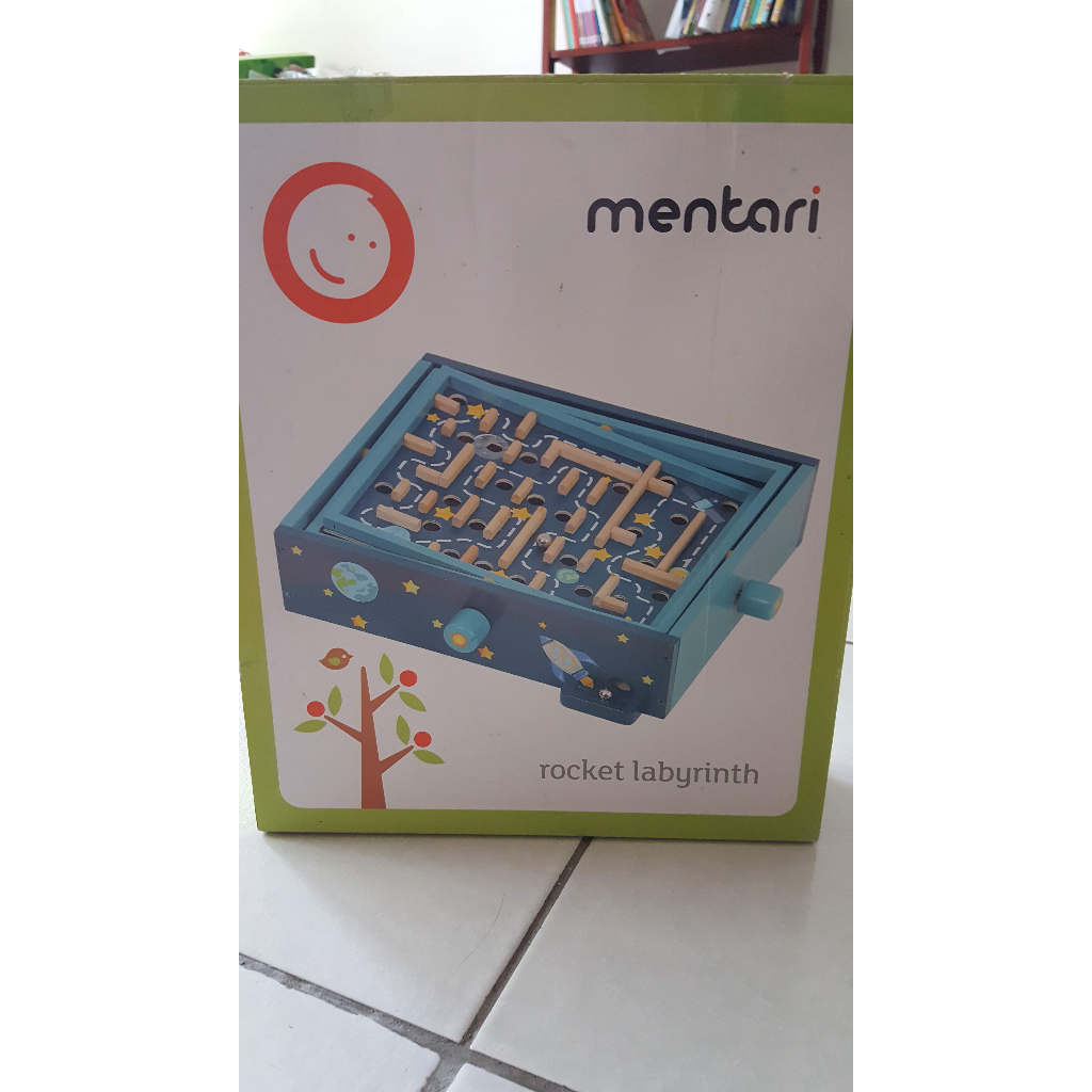 【二手】Mentari 木製玩具 星際迷宮彈珠台 平衡迷宮(手眼協調、滾珠遊戲)