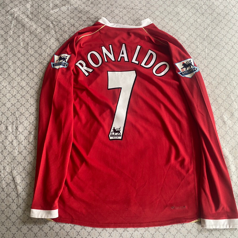 僅分享～Nike 2006-07 英超曼聯 Manchester United C羅 Ronaldo 長袖主場足球衣