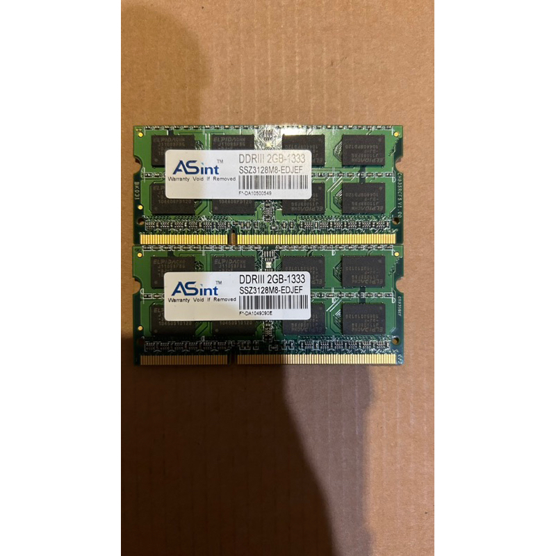 ddr3 2g-1333 nb用 筆電用 2gb 記憶體 一拍兩條 2+2