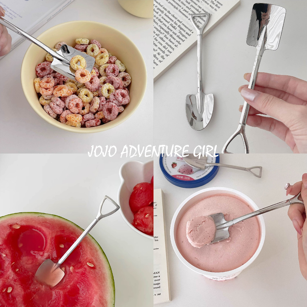 JOJO現貨⚡️304不鏽鋼造型小鏟子挖勺 西瓜勺 冰淇淋勺 甜品勺 湯匙 餐具 可愛餐具 環保餐具 造型餐具 創意