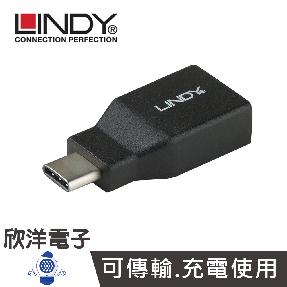 LINDY林帝 USB 3.2 Gen2 TYPE-C 公 轉 TYPE-A 母 轉接頭(41899_A)