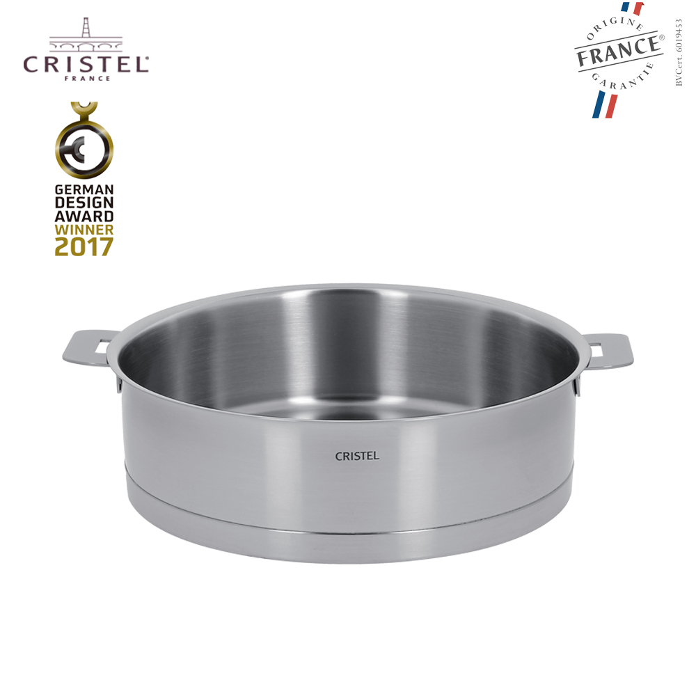 法國Cristel精品鍋 - Strate 高雅系列不鏽鋼淺湯鍋 無塗層 無毒 三層不鏽鋼 可拆式手柄