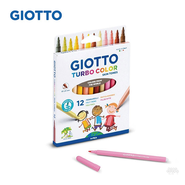 【義大利 GIOTTO】膚色細字彩色筆12色  產地 : 義大利