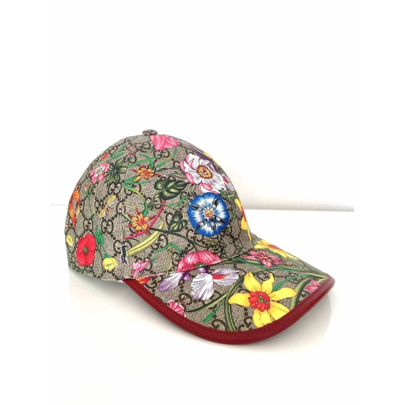 (🎉已售）近全新真品✨缺貨款Gucci老花花朵印花flora print棒球帽老帽