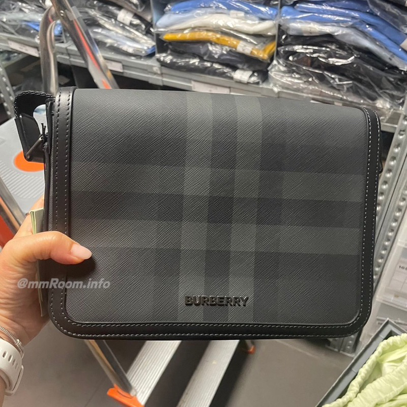 預訂 代購Burberry 小型格紋皮革郵差包 斜背包