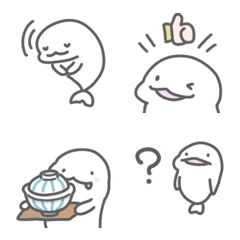 Line日本🇯🇵表情貼∣Beluga whale everyday emoji