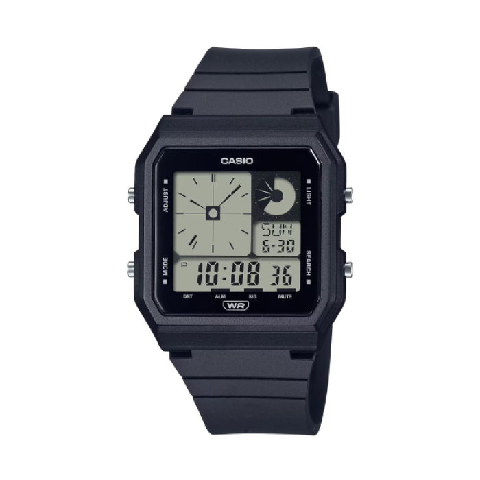 【CASIO 卡西歐】經典復古方形電子雙顯腕錶-經典黑/LF-20W-1A/台灣總代理公司貨享一年保固