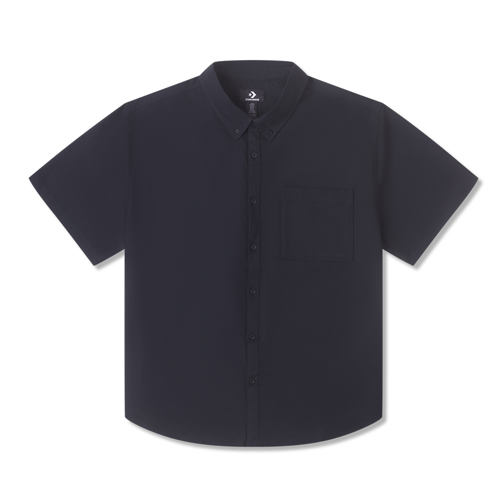 CONVERSE 短袖襯衫 BASIC WOVEN SHIRT 男款 黑 10025290-A01