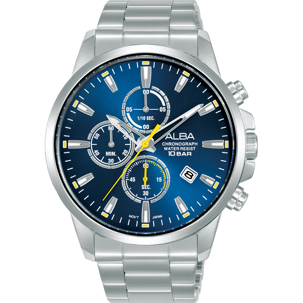 ALBA 雅柏 海藍三眼計時手錶-43mm(AM3911X1/VD57-X209L)
