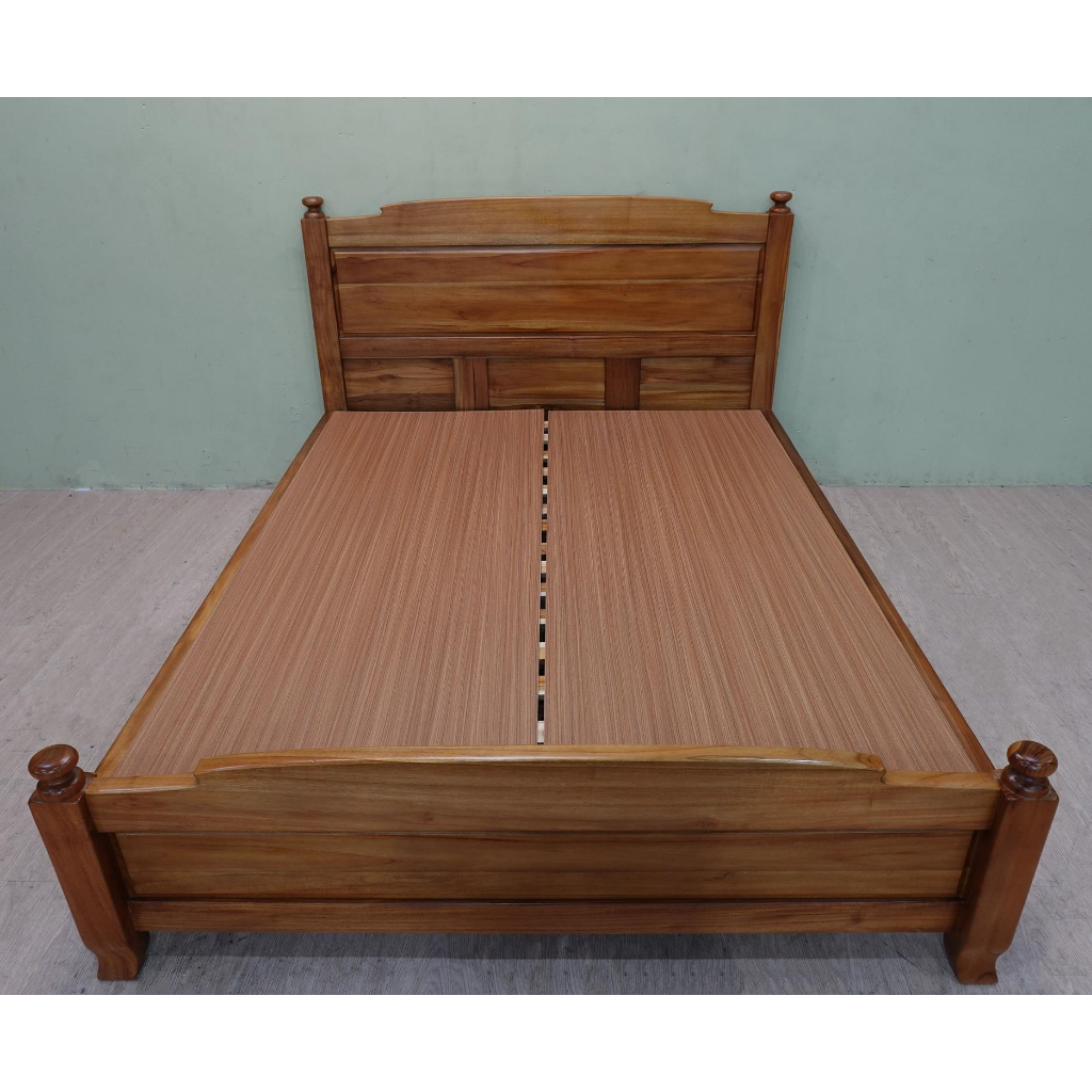 桃園二手傢俱推薦-標準雙人5x6床架 2手 實木床架 柚木床架 2人床 雙人床底