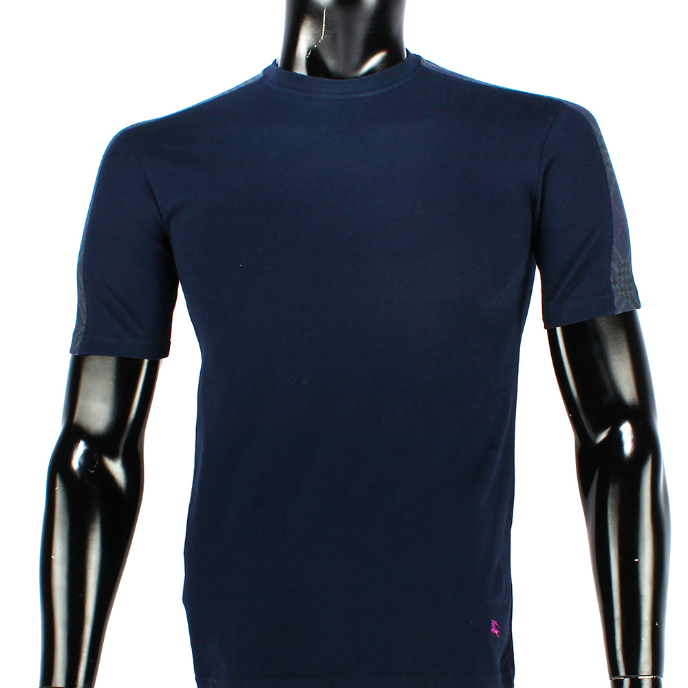 BURBERRY經典格紋短袖上衣M(藍色)085165-1