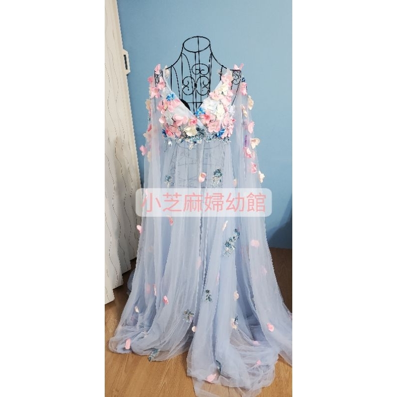 【出租】NO202藍色花精靈孕婦寫真服🌟立體花瓣造型服