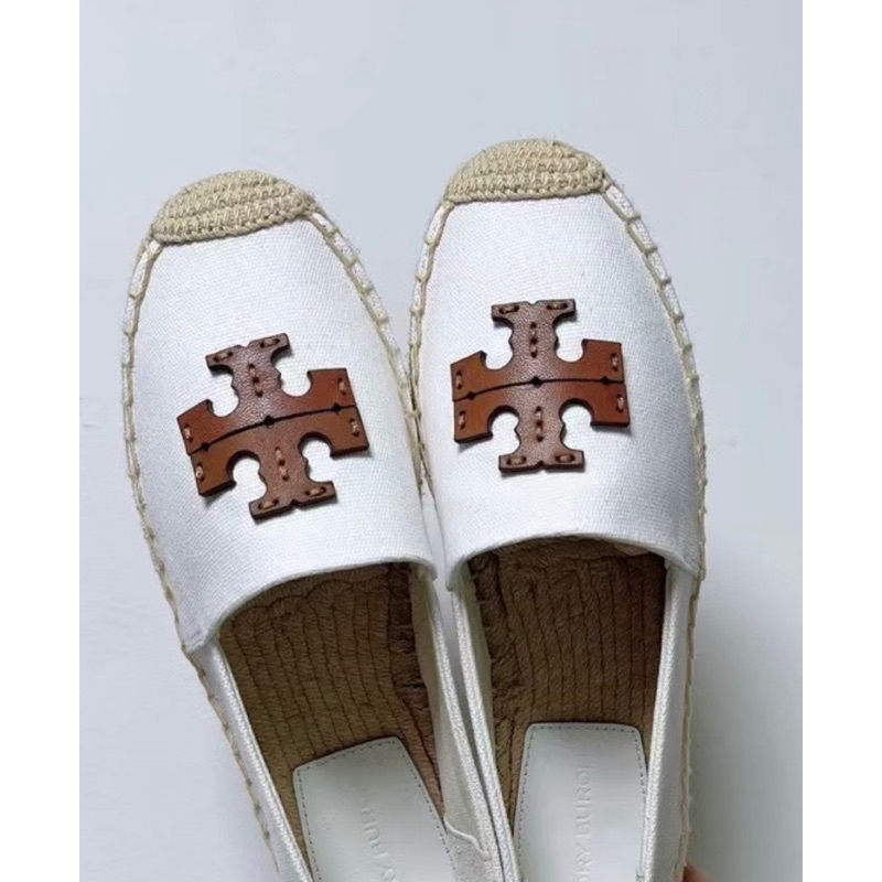 正品 Tory Burch canvas espadrilles草編鞋