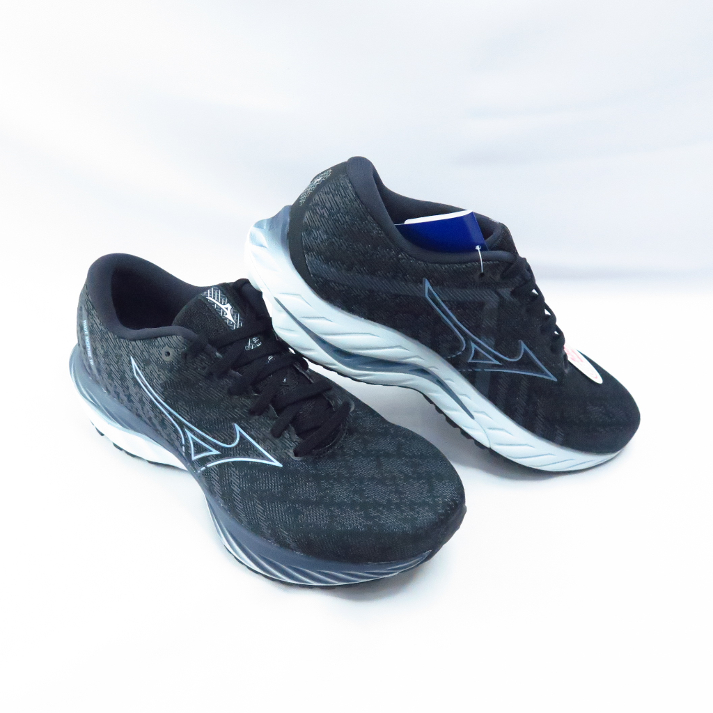 Mizuno WAVE INSPIRE 19 SW 男慢跑鞋 4E楦 J1GC234553 黑x白 大尺碼 isport