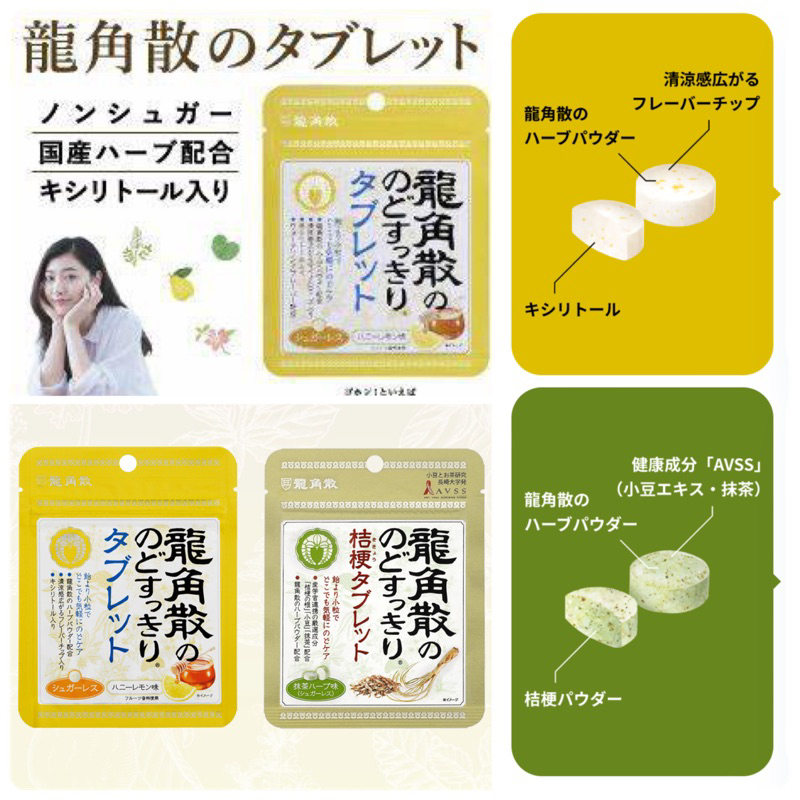 預購-日本 龍角散 喉糖 喉錠 - 無糖 蜂蜜檸檬口味 抹茶桔梗口味