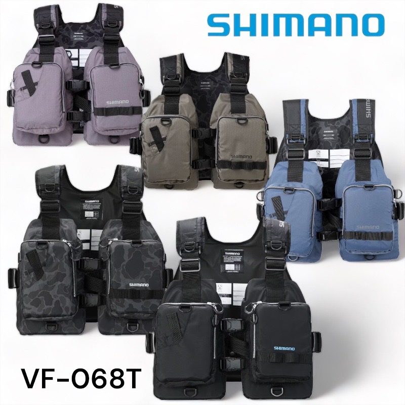 《SHIMANO》VF-068T 黑色輕量釣魚救生衣 中壢鴻海釣具館