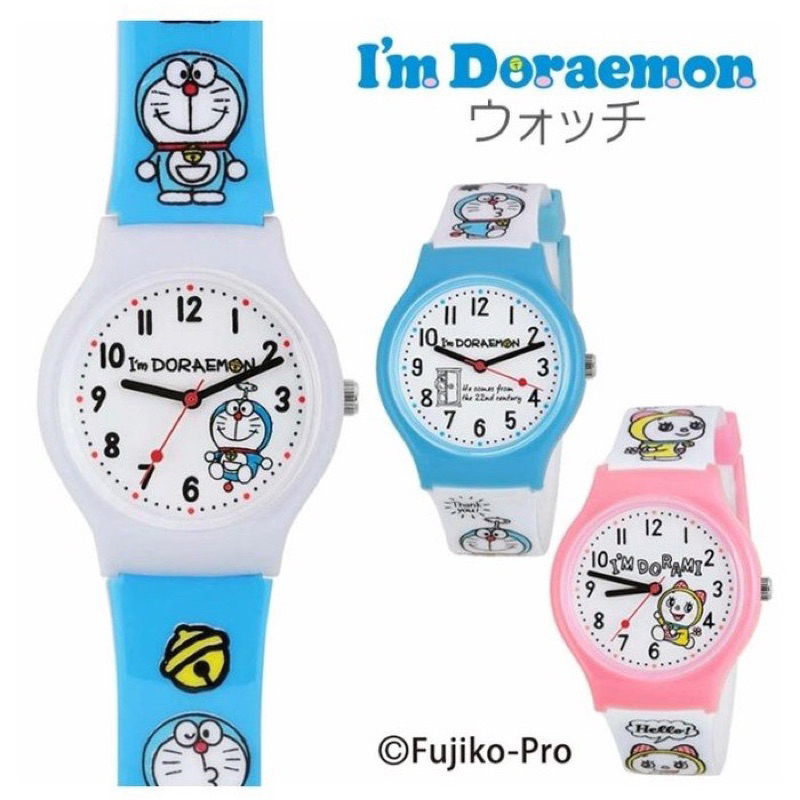☆波妞店小舖 日本原裝 Doraemon 哆啦A夢 滿版圖案錶帶 指針式手錶