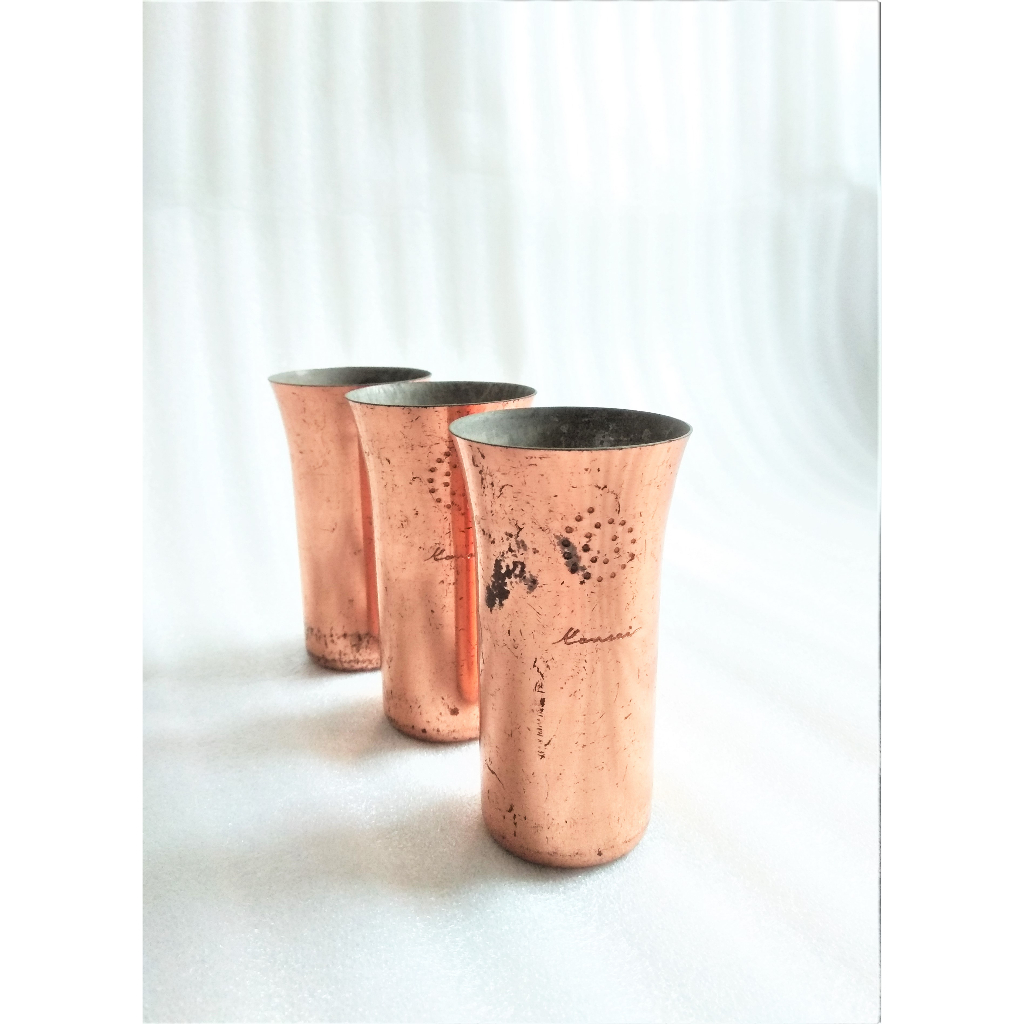 老物-老銅件-日本Kansai紅銅調酒杯/小小杯(內部鍍錫)單個250元