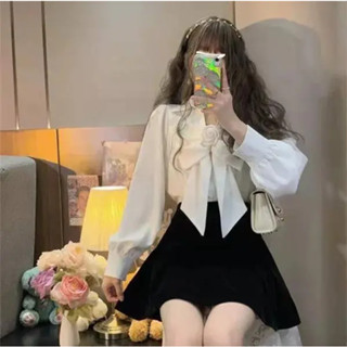🌷🌷2023~新款春秋設計感別緻繫帶蝴蝶結長袖洋氣個性襯衫女 氣質 顯瘦 上衣女 秋裝上衣 大尺碼