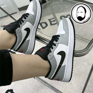 NIKE 耐克 Air Jordan 1 Low AJ1煙灰 白灰低幫 籃球鞋 553558-030