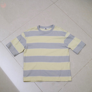 Uniqlo 灰黃條紋T恤（二手）