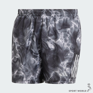 Adidas 短褲 男裝 排汗 手機專用拉鍊口袋 反光 白黑【運動世界】IB6395