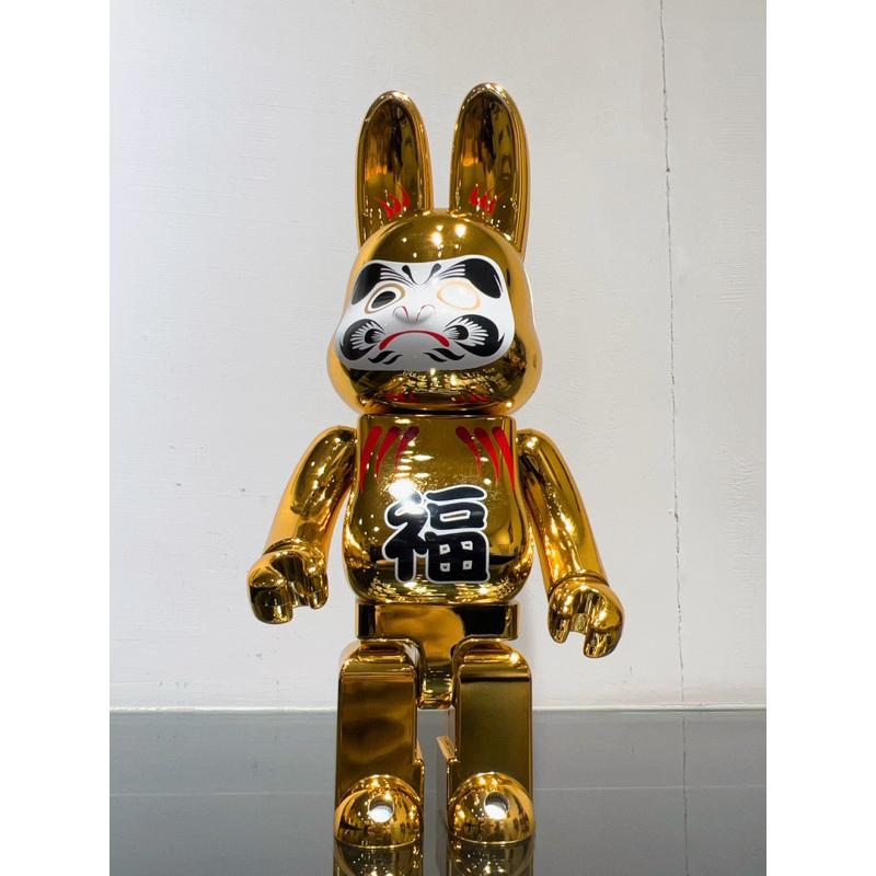 【拆擺 拍完照片收盒子 】BE@RBRICK 達摩 DARUMA 電鍍 金色達摩兔🐰400%  庫柏力克熊🐻