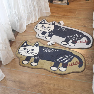 日本貓咪刺繡珊瑚絨地墊 入門墊子地毯 踏巾 浴室廁所防滑地墊 廚房地墊 臥室 腳踏墊 吸水地墊 麵包超人KUSUGURU