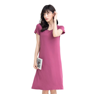 【Anlove】舞動女伶無痕無鋼圈長裙Bra T(玫瑰紫紅 女生M-2XL)莫代爾 長裙BraT 短袖BraT 無鋼圈