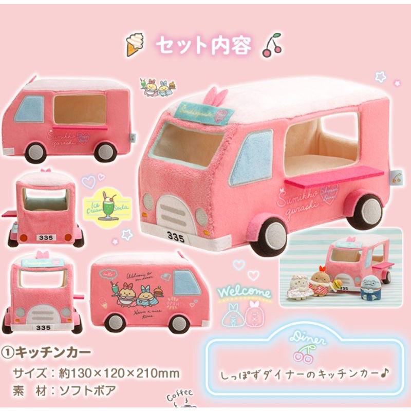 日本 角落生物 San-x專櫃限定 美式餐車 粉色貨車 貓咪 恐龍 豬排掌心娃娃 絕版現貨