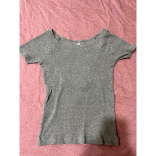 UNIQLO 二手 近全新 S-M號合適 無汙損 素色 灰色 奶茶色 土耳其藍 圓領上衣白色蕾絲背心 內搭 可搭配寬褲