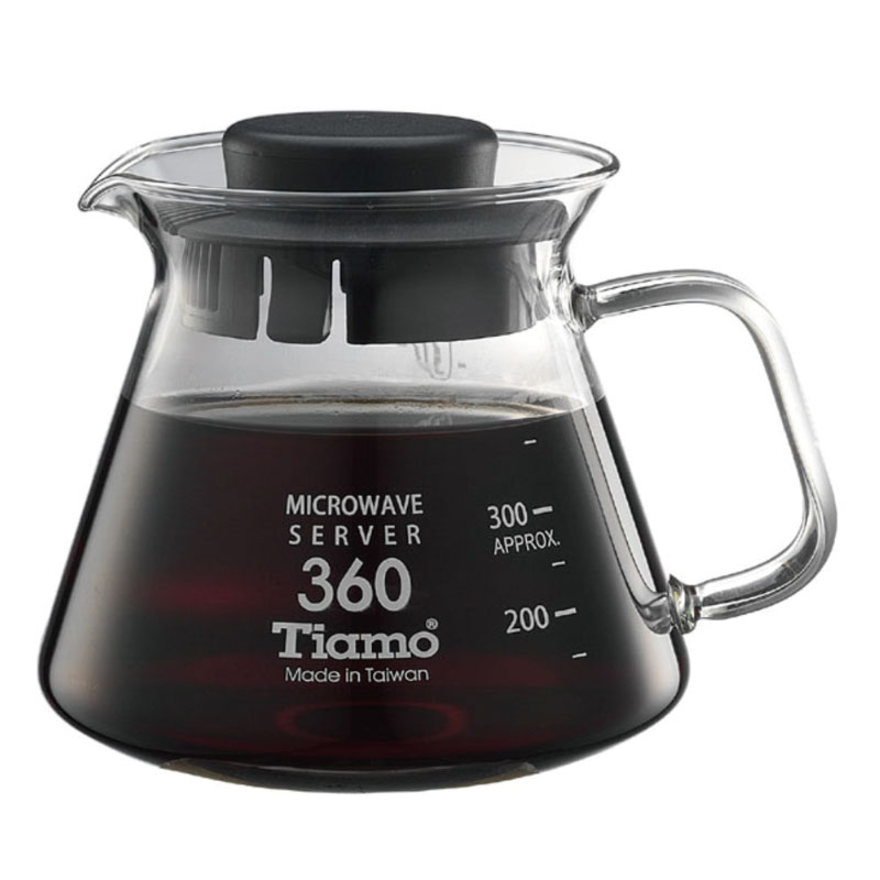 【TIAMO】耐熱玻璃咖啡花茶壺 通過SGS檢測/HG2296BK(360cc/黑)|Tiamo品牌旗艦館