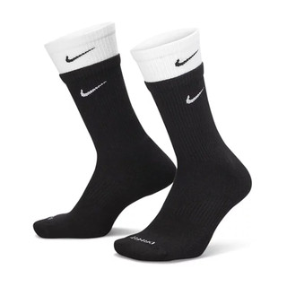 Nike 襪子 Everyday Plus Cushioned 雙層襪 長襪 運動襪 休閒襪 中筒襪 透氣 舒適 黑 白