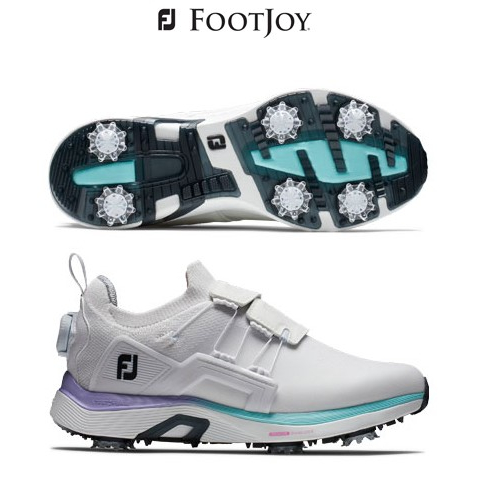 FootJoy W's HyperFlex (BOA) 女鞋 #98170 ,白/紫/藍 有釘鞋