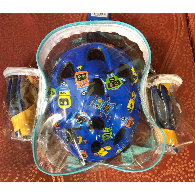 二手 捷安特 Giant 兒童 安全帽 藍色 護肘 護膝 護具組 2.0 搖滾機器人S