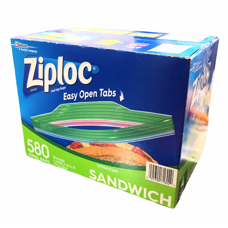 Ziploc 可封式 三明治 保鮮袋（分購1盒145入/ 一箱4盒組580入）16.5*14.9cm