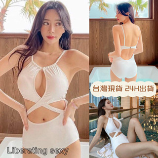 臺灣現貨當天出貨 超火辣性感爆乳美背連身式泳衣 網美必備 度假海邊游泳泡溫泉 韓國泳裝泳衣 bikini比基尼 編100
