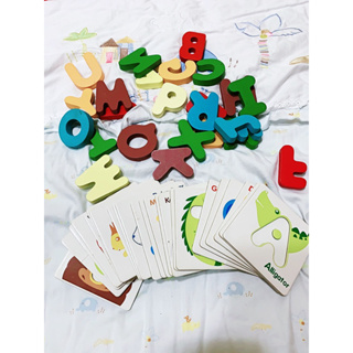 （早教啟蒙認識字母）兒童木製英文字母卡